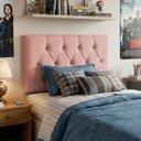 Ver imagem 1 de Cabeceira Painel Estofada Paris Suede Rosa Solteiro 90cm para Cama Box