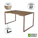 Ver imagem 5 de Mesa Industrial Base Ferro Cobre 137x90 Tampo Amêndoa 4 Cadeiras Eiffel Madeira Assento Branco