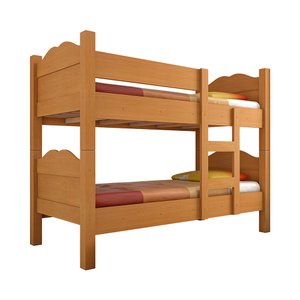 Beliche Multifuncional que Vira 2 Camas Madrid com Grades de Proteção - Nature com 2 Colchões