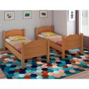 Ver imagem 3 de Beliche Multifuncional que Vira 2 Camas Madrid com Grades de Proteção - Nature com 2 Colchões