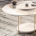 Ver imagem 4 de Painel Suspenso Lets Cinamomo Off White com Mesa de Centro Sky com Tampo de Vidro Off White - Hb Mó
