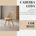 Ver mais imagens de Conjunto Leda Mesa Tampo Preto 90cm & 4 Cadeiras Pés de Madeira Bege Almofada