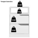 Ver imagem 5 de Kit Cômoda 4 Gavetas e Mesa de Cabeceira Sara 2 Gavetas Flex Branco/freijó