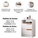 Ver imagem 3 de Kit Cômoda 4 Gavetas e Mesa de Cabeceira Sara 2 Gavetas Flex Branco/freijó