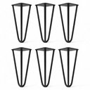 Ver imagem 1 de Kit 06 Pés Hairpin Legs 15cm Aramado de Aço Triplo para Móveis e Estofados - Abmaza