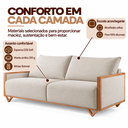 Ver imagem 5 de Sofá Living Fixo Pulse 1,9m Molas Bonnel Espuma D28 - Bege
