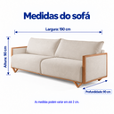 Ver imagem 3 de Sofá Living Fixo Pulse 1,9m Molas Bonnel Espuma D28 - Bege