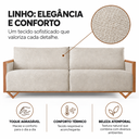 Ver imagem 6 de Sofá Living Fixo Pulse 1,9m Molas Bonnel Espuma D28 - Bege