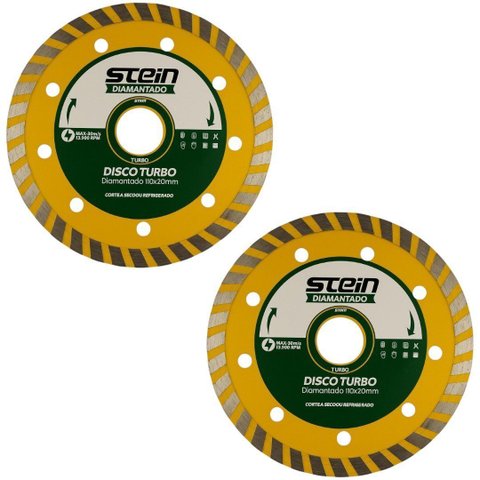 2 Peças Disco Diamantado Corte Seco 110mm Turbo Stein