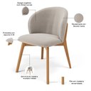 Ver imagem 4 de Kit 06 Cadeiras de Jantar e Estar Living Estofada Mia L02 Bouclê Creme - Lyam Decor
