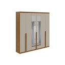 Ver imagem 1 de Guarda Roupa Casal 6 Portas e 4 Gavetas C/ Espelho Alonzo New Rovere/off White - Lopas