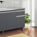 Ver imagem 2 de Balcão Gabinete de Pia para Cozinha sem Tampo 150cm Tatiane Cinza- Mabe Magazine