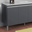 Ver imagem 3 de Balcão Gabinete de Pia para Cozinha sem Tampo 150cm Tatiane Cinza- Mabe Magazine