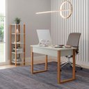 Ver imagem 1 de Kit Escritório Mesa e Estante Industrial 100% MDF Pradel