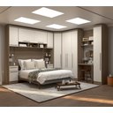 Ver imagem 1 de Guarda Roupa Dormitório Modulado Master Casal Queen 1,58 m Canto c/ Mesa Escrivaninha e Nicho - Luci