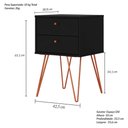 Ver imagem 7 de Mesa de Cabeceira 2 Gavetas Retro Bled Preto