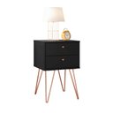 Ver imagem 2 de Mesa de Cabeceira 2 Gavetas Retro Bled Preto