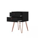 Ver imagem 3 de Mesa de Cabeceira 2 Gavetas Retro Bled Preto