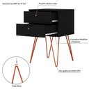 Ver imagem 6 de Mesa de Cabeceira 2 Gavetas Retro Bled Preto