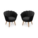 Ver imagem 1 de Kit 2 Poltronas Pétala Sued Preto Pés Palito - Kimi Design