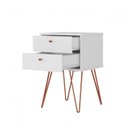 Ver imagem 3 de Mesa de Cabeceira 2 Gavetas Retro Bled Branco