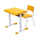 Ver imagem 1 de Kit Escolar Individual Amarelo Mesa e Cadeira Infantil 03 a 06 Anos