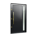 Ver imagem 1 de Porta Pivotante Alumínio Lambril Visione c/Pux.e.Elite Preto Gold 216x150 Brimak