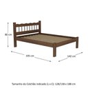 Ver imagem 3 de Cama Casal Madeira Maciça Para Colchão 128/138X188Cm Capri Multimóveis Vcr4140 Imbuia Imbuia
