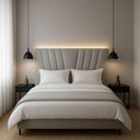 Ver imagem 1 de Cabeceira Cama Box Queen 160 Cm Noah em Linho com Frame Cor:cinza Claro