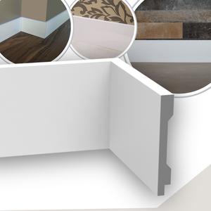 Kit 10 Barras Rodapé de Poliestireno 7 Cm Altura Branco Liso (13mm X 2 Metros)