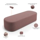 Ver imagem 6 de Cabeceira Cama Box Casal 195cm Lanna com Puff Recamier Doha W01 Suede Rosê - Lyam Decor