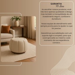 Puff Redondo Orgânico Moderno Confortável Claudia Sala Quarto Recpção Luxo Veludo Premium - 4