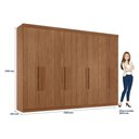 Ver imagem 2 de Guarda Roupa Casal 8 Portas 4 Gavetas Master New e Cama Casal Invicta Jatobá Acetinado - Santos