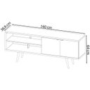 Ver imagem 4 de Rack para Tv 55 Pol 160 Cm 2 Portas R1482 Amendoa Marmore Branco Tecno Mobili