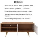 Ver imagem 3 de Rack para Tv 55 Pol 160 Cm 2 Portas R1482 Amendoa Marmore Branco Tecno Mobili