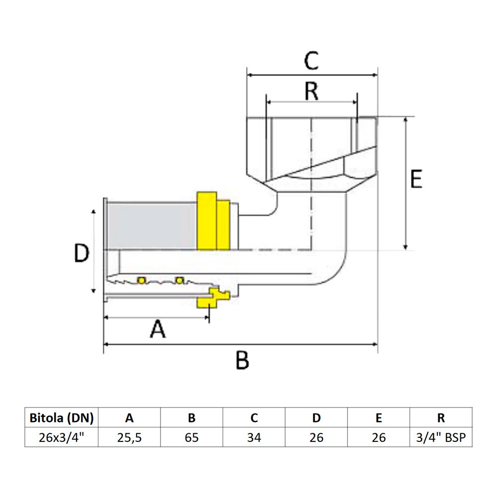 Joelho 90° de Transição para Gás Dn 26x3/4" Amanco Amanco Wavin 97654 - 2