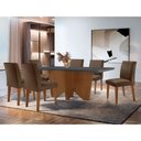 Ver imagem 1 de Sala de Jantar Mesa Evora 180 Mdf Canto Copo com 6 Cadeiras Grecia Rufato