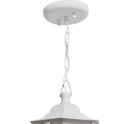 Pendente Colonial Externo Branco Luminária de Teto Lustre Clássico Lente Fosca Dital Grega - 2