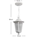 Ver imagem 4 de Pendente Colonial Externo Branco Luminária de Teto Lustre Clássico Lente Fosca Dital Grega