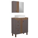 Ver imagem 1 de Gabinete para Banheiro Sofia 80cm com Pé Havana