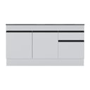 Ver imagem 2 de Balcão Cozinha Gabinete Pia 150cm 3 Ptas Branco/preto