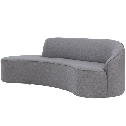 Sofá Curvo 04 Lugares 230cm Braço Esquerdo Eron Linho Cinza Mesclado - Nexta Casa