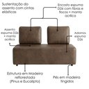 Ver imagem 5 de Sofá Modular 2 Lugares Block 148 cm Pes Madeira Courino Tcs 729 Moll