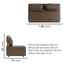 Ver imagem 3 de Sofá Modular 2 Lugares Block 148 cm Pes Madeira Courino Tcs 729 Moll