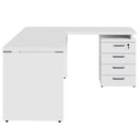 Ver imagem 4 de Mesa em L Escritório 1,50m Gaveteiro 4 Gavetas Pé Painel F5 Cor:branco