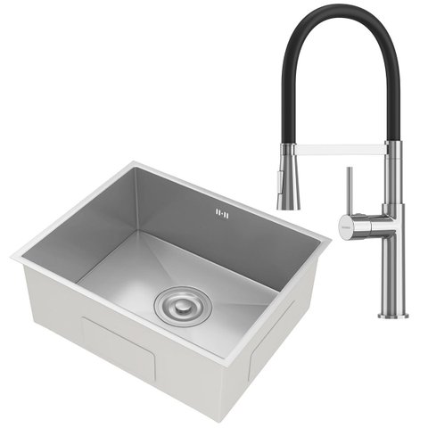 Kit Cuba Gourmet Lisboa Aço Inox 304 e Torneira Gourmet Bélgica Monocomando Goldenx