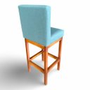 Ver imagem 4 de Kit 04 Banquetas Alta com Encosto Anatomico Tokio Linho Azul Turquesa - G2home