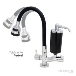 Torneira Com Filtro Cozinha Mesa Duplo Jato Gourmet Black - 2