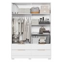 Ver imagem 3 de Guarda-Roupa Casal Domo 4 Portas 4 Gavetas Branco - Demobile