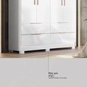 Ver imagem 6 de Guarda-Roupa Casal Domo 4 Portas 4 Gavetas Branco - Demobile